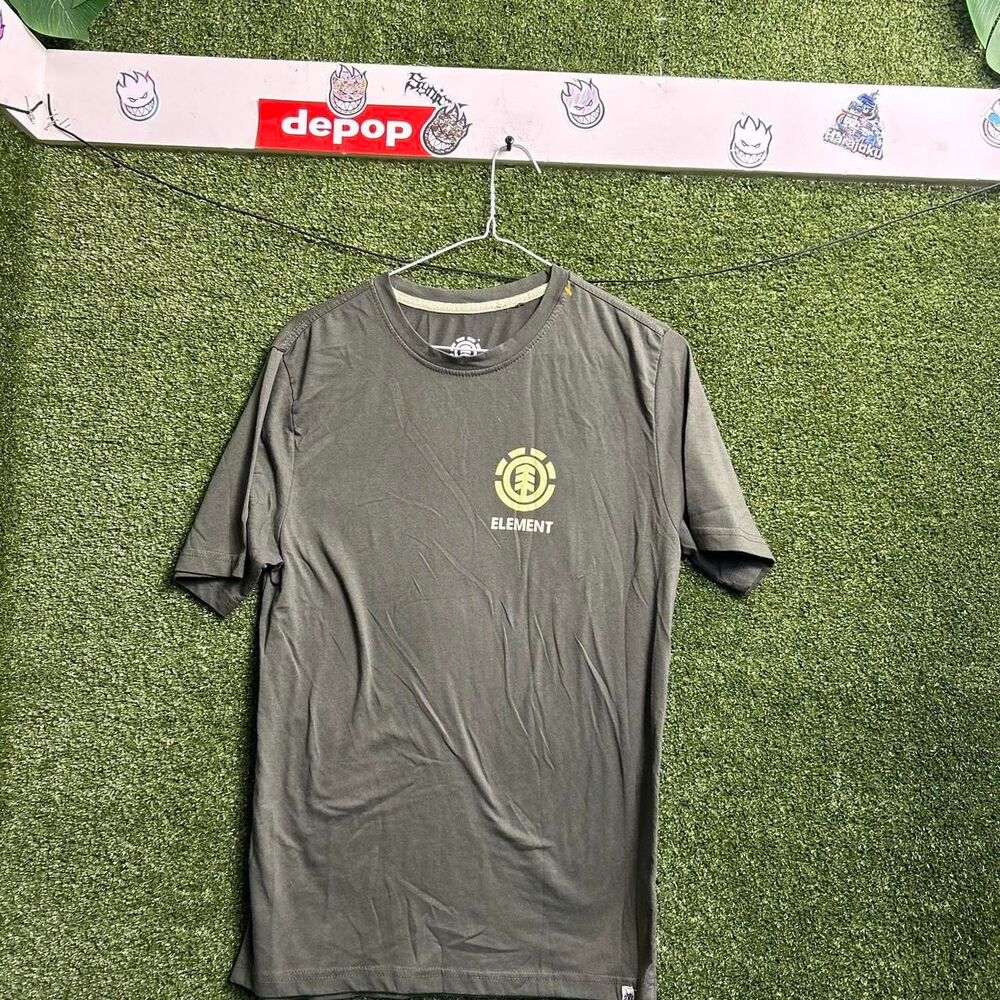 Element Men's Green and Khaki T-shirt